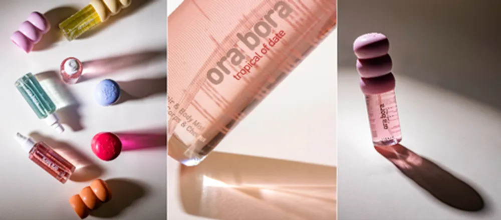 Pèle mêle de flacons de notre marque Ora Bora